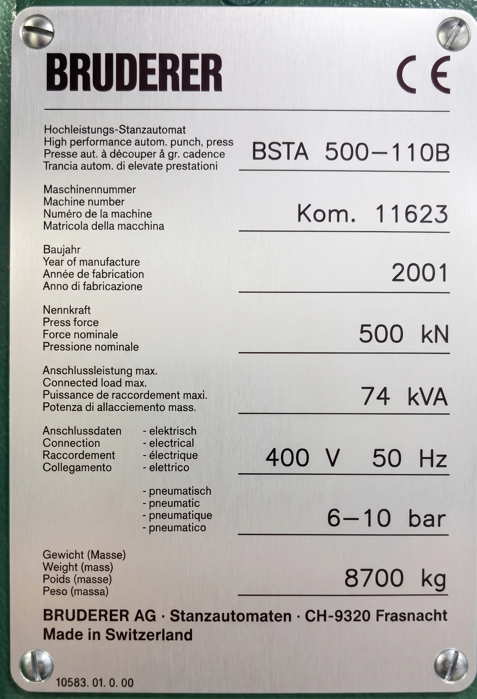 BRUDERER BSTA 500-110B 21