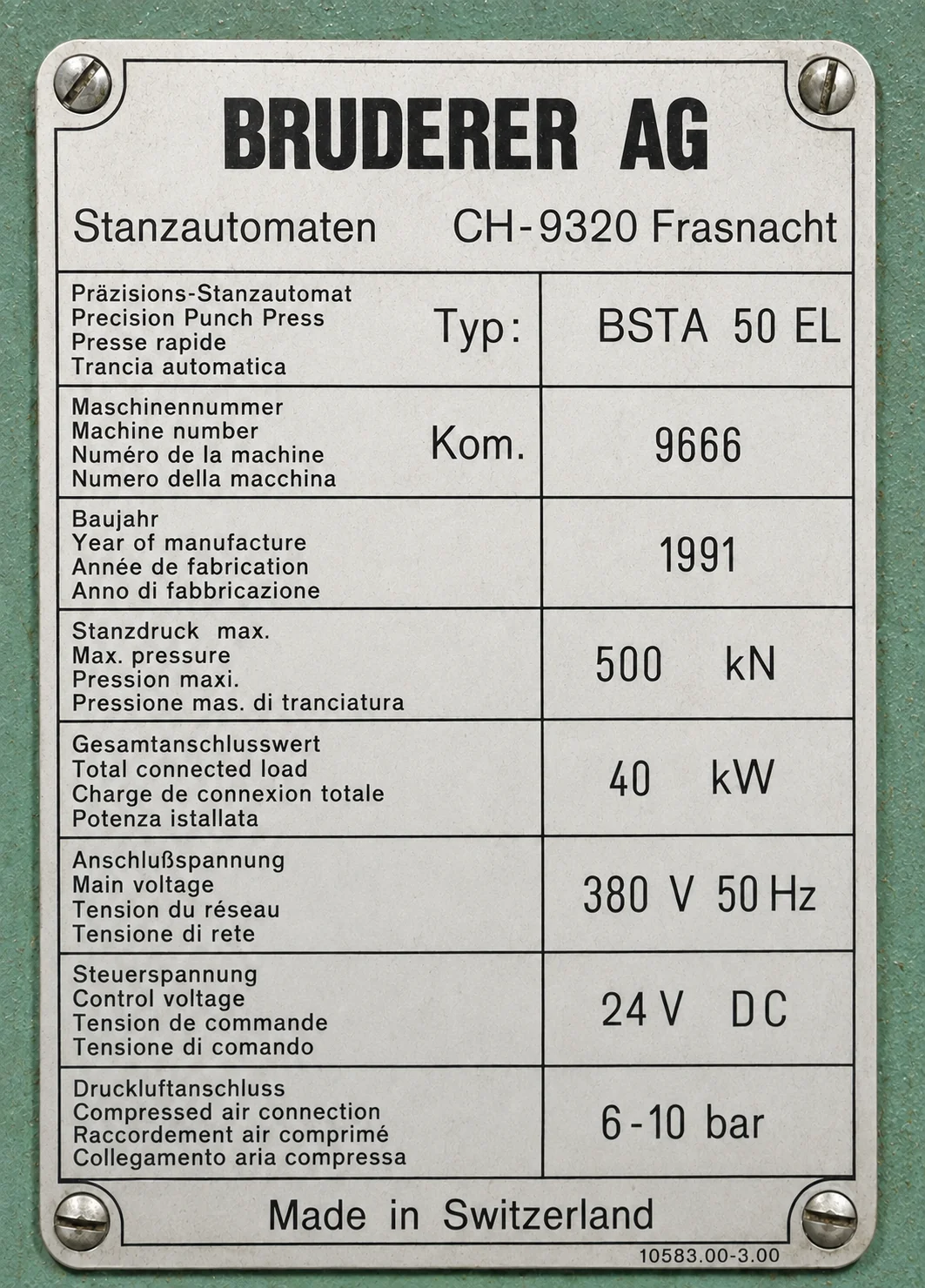 BRUDERER BSTA 50 EL CNC 40