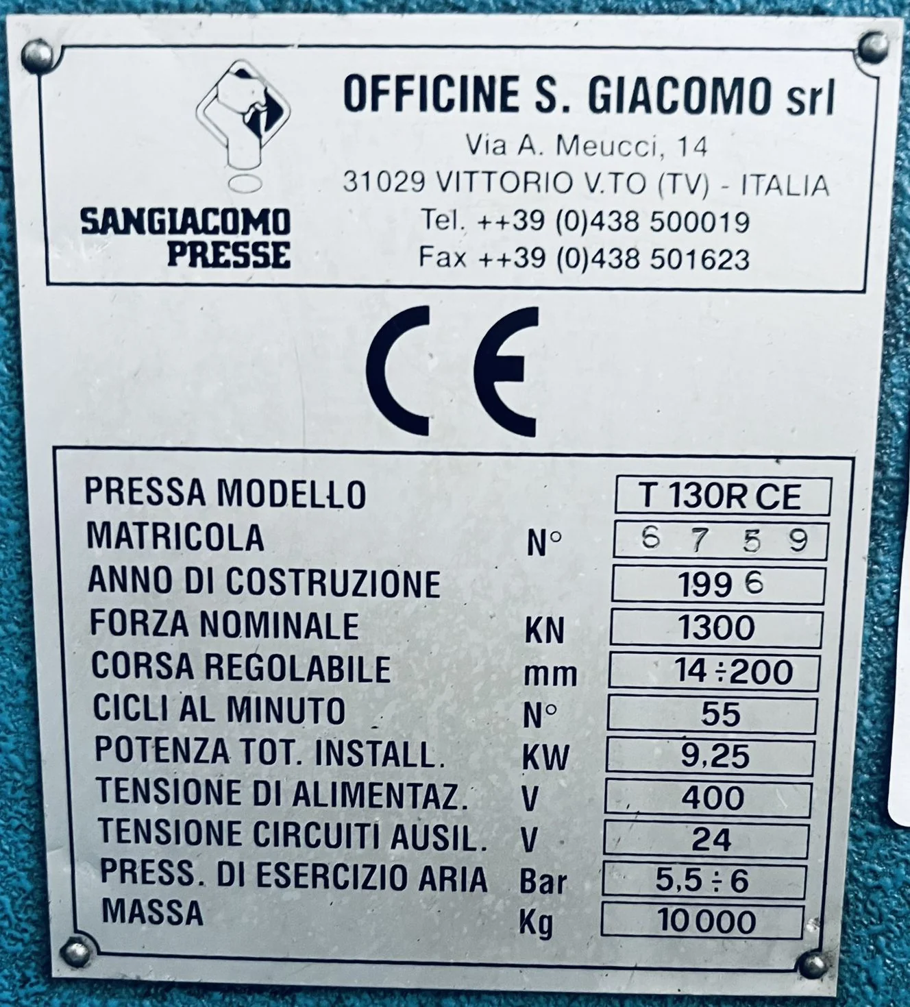 SANGIACOMO T 130 RCE 15